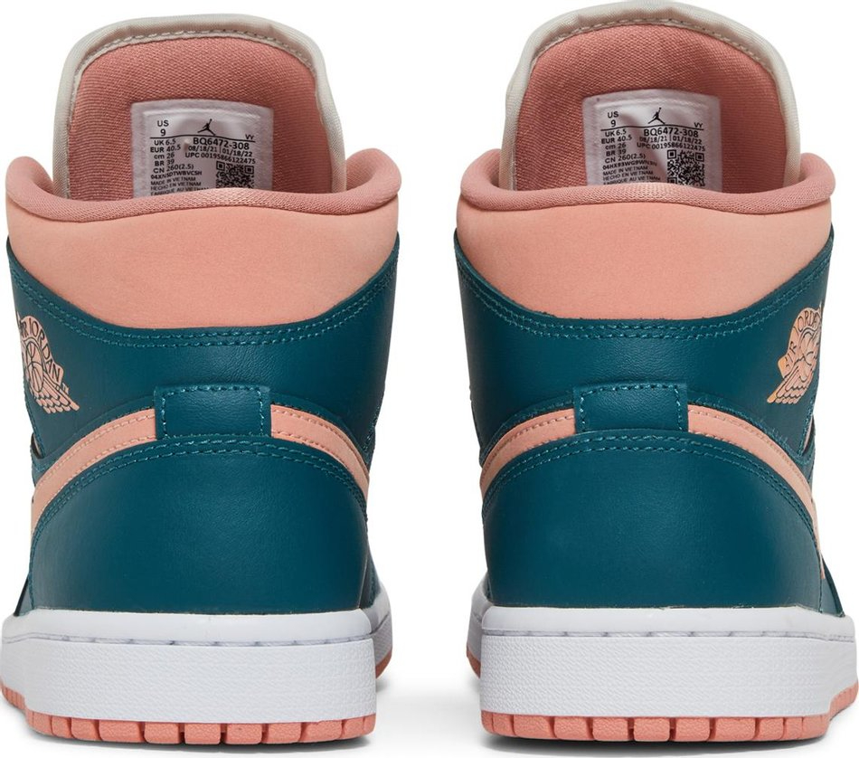 Wmns Air Jordan 1 Mid 'Dark Teal Green' BQ6472-308