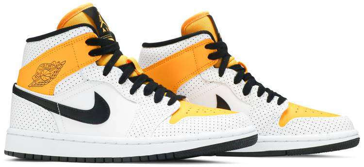 Wmns Air Jordan 1 Mid 'Perforated - White University Gold' BQ6472-107