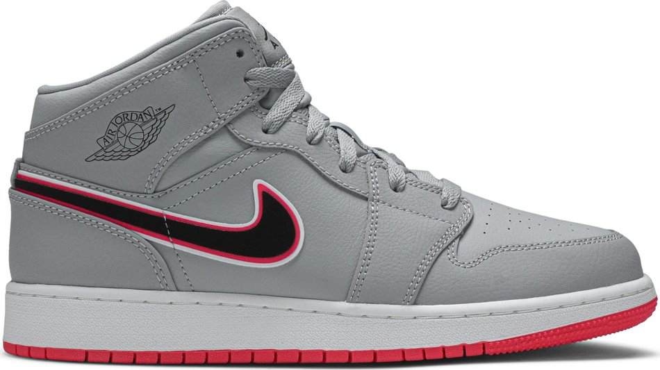 Air Jordan 1 Mid GS 'Wolf Grey Pink' 555112-060